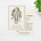 Virgin Mary Blue Floral Wedding Favor Kaart (Bureau)