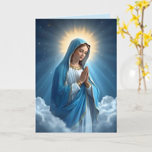 Virgin Mary Blue Sympathy Kaart (Gele Bloem)