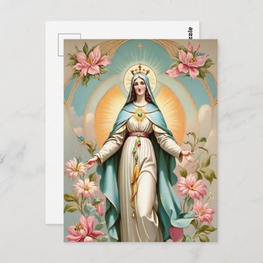 Virgin Mary Briefkaart (Voorkant / Achterkant)