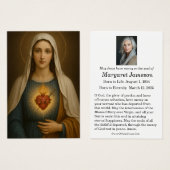 Virgin Mary Catholic Funeral Memorial Holy Card - Visitekaartje (Voorkant /achterkant)