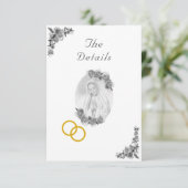 Virgin Mary Catholic Silver Wedding Enclosure Kaar Informatiekaartje (Staand voorkant)