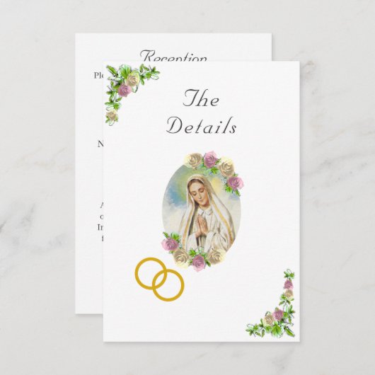 Virgin Mary Catholic Wedding Enclosure Kaart (Voorkant / Achterkant)