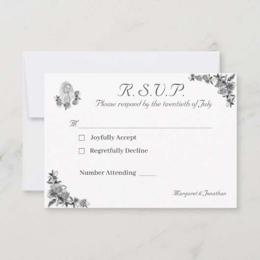 Virgin Mary Catholic Wedding Response Kaart (Voorkant)