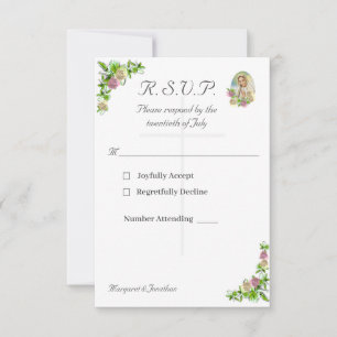 Virgin Mary Catholic Wedding Response Kaart