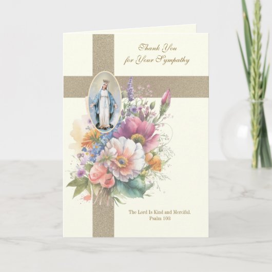 Virgin Mary condolence Funeral Dank u Bedankkaart (Voorkant)