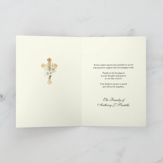 Virgin Mary condolence Funeral Dank u Bedankkaart (Binnen)