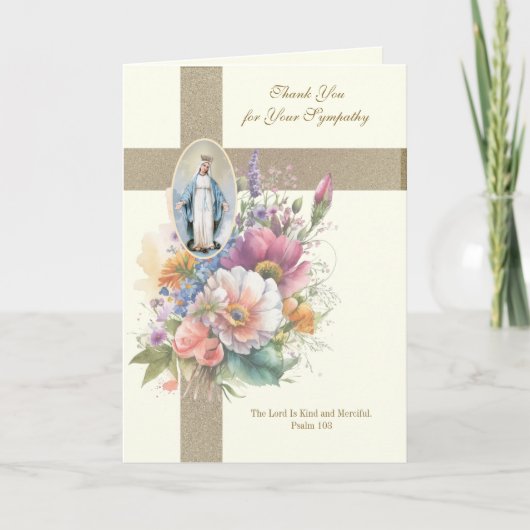 Virgin Mary condolence Funeral Dank u Bedankkaart (Voorkant)