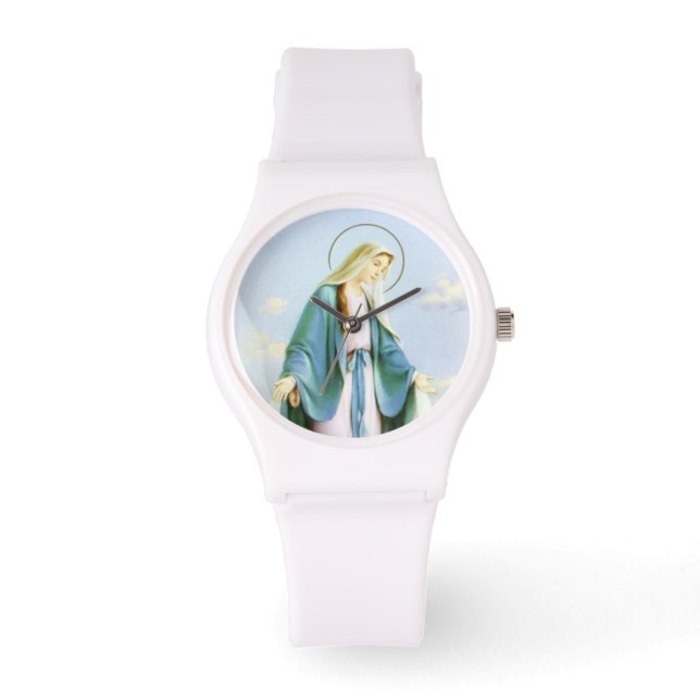 Virgin Mary Crescent Moon Watch Horloge (Voorkant)