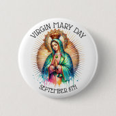 Virgin Mary Day | 8 september Ronde Button 5,7 Cm (Voorkant)
