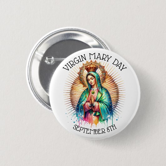 Virgin Mary Day | 8 september Ronde Button 5,7 Cm (Voorkant /achterkant)