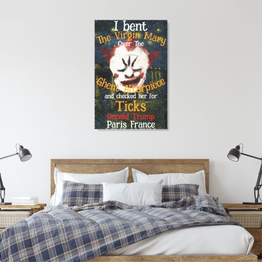 Virgin Mary Donald TRUMP tekent parasieten Canvas Afdruk (Insitu (Slaapkamer))