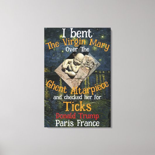 Virgin Mary Donald TRUMP tekent parasieten Canvas Afdruk (Voorkant)