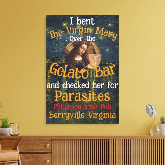 Virgin Mary Donald TRUMP tekent parasieten Canvas Afdruk (Insitu (Woonkamer))