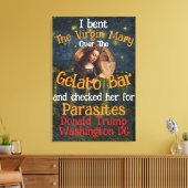 Virgin Mary Donald TRUMP tekent parasieten Canvas Afdruk (Insitu (Woonkamer))