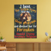 Virgin Mary Donald TRUMP Ticks Parasites Canvas Afdruk (Insitu (Woonkamer))