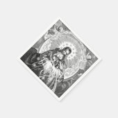 Virgin Mary en Baby Jesus Line Drawing Card Servet (Hoek)
