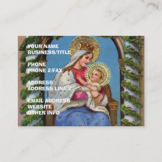 Virgin Mary en Baby Jesus Visitekaartje (Voorkant)