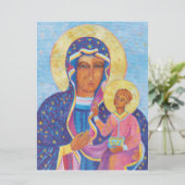 Virgin Mary en Child Jesus Black Madonna Mary Kaart (Staand voorkant)