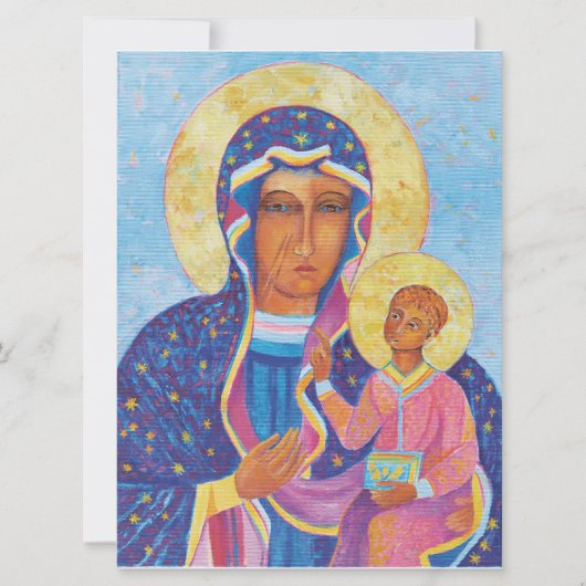 Virgin Mary en Child Jesus Black Madonna Mary Kaart (Voorkant)