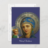 Virgin Mary en Child Jesus Feestdagenkaart (Voorkant / Achterkant)