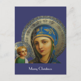 Virgin Mary en Child Jesus Feestdagenkaart