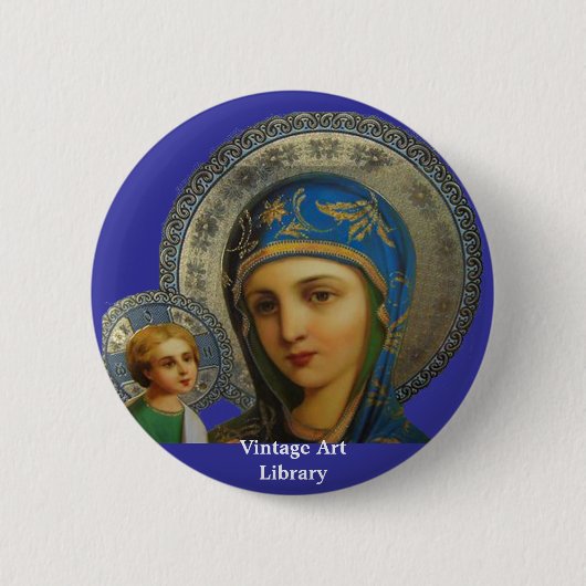 Virgin Mary en Child Jesus Ronde Button 5,7 Cm (Voorkant)