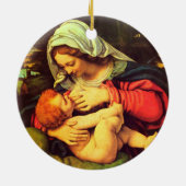 Virgin Mary en Child Keramisch Ornament (Achterkant)