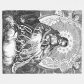Virgin Mary en Jesus Black en White Fleece Deken (Voorkant (Horizontaal))