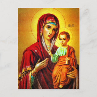 Virgin Mary en Jesus Briefkaart