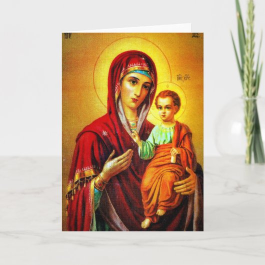 Virgin Mary en Jesus Feestdagen Kaart (Voorkant)