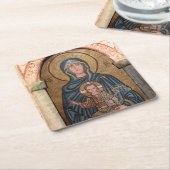 Virgin Mary en Jesus Mosaic Kartonnen Onderzetters (Schuin)