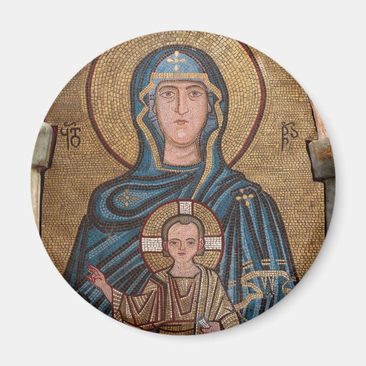 Virgin Mary en Jesus Mosaic Magneet (Voorkant)