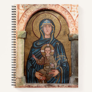 Virgin Mary en Jesus Mosaic Notitieboek