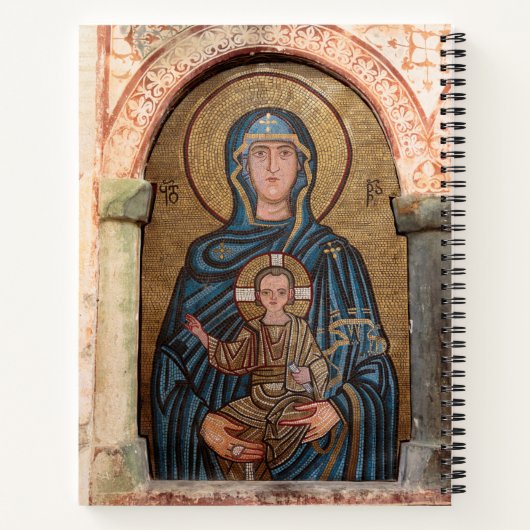 Virgin Mary en Jesus Mosaic Notitieboek (Achterkant)