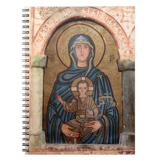 Virgin Mary en Jesus Mosaic Notitieboek (Voorkant)
