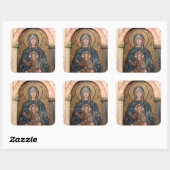 Virgin Mary en Jesus Mosaic Vierkante Sticker (Vel)