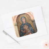 Virgin Mary en Jesus Mosaic Vierkante Sticker (Envelop)
