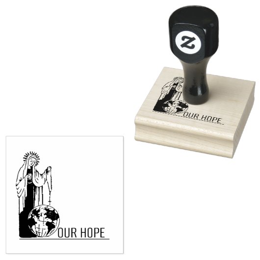 Virgin Mary Fatima Heilige Rosary Immaculate Heart Rubberstempel (Gestempeld)