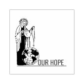 Virgin Mary Fatima Heilige Rosary Immaculate Heart Rubberstempel (Afrduk)