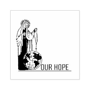 Virgin Mary Fatima Heilige Rosary Immaculate Heart Rubberstempel