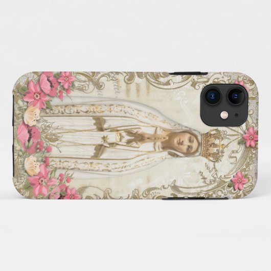 Virgin Mary Fatima Heilige Rosary Religious Floral Case-Mate iPhone Case (Achterkant (horizontaal))