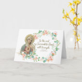 Virgin Mary Fatima Katholieke Religieuze Floral Kaart (Gele Bloem)