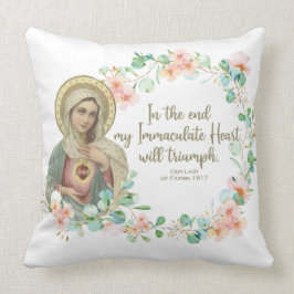 Virgin Mary Fatima Katholieke Religieuze Floral Kussen