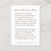 Virgin Mary Fatima Prayer Rosary katholiek Visitekaartje (Achterkant)