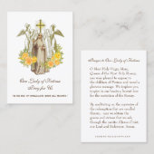 Virgin Mary Fatima Prayer Rosary katholiek Visitekaartje (Voorkant / Achterkant)