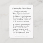 Virgin Mary Fatima Prayer Rosary katholieke busine Visitekaartje (Achterkant)