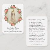 Virgin Mary Fatima Prayer Rosary katholieke busine Visitekaartje (Voorkant / Achterkant)