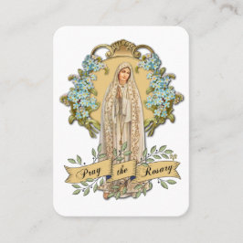 Virgin Mary Fatima Prayer Rosary Katholieke Floral Visitekaartje