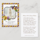 Virgin Mary Fatima Prayer Rosary katholieke Violet Visitekaartje (Voorkant / Achterkant)