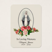 Virgin Mary Floral Funeral Memorial Heilige Kaart  (Voorkant)